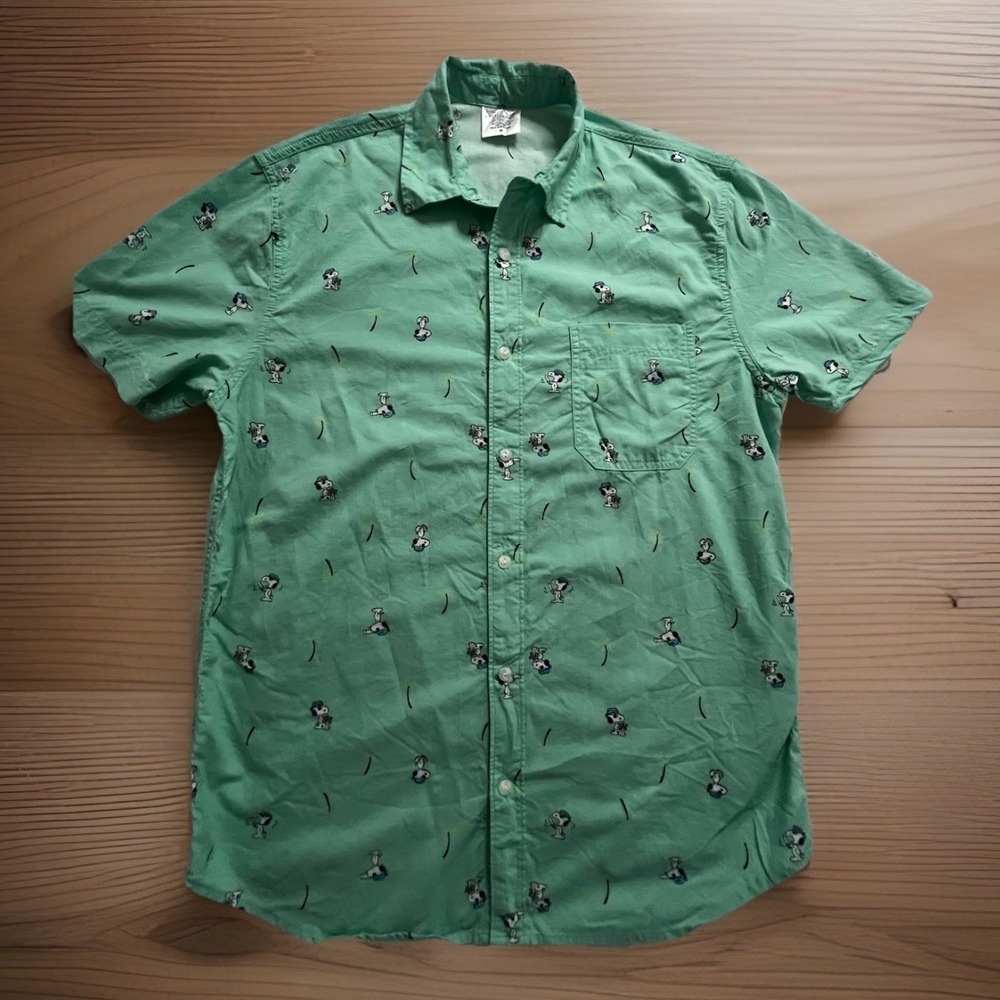 Peanuts Pirate‎ Snoopy Button Front Shirt Size Medium